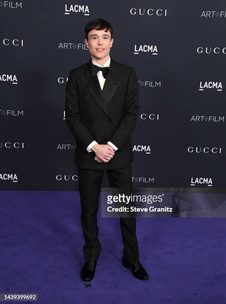 Elliot Pagearrives at the 11th Annual LACMA Art + Film Gala at Los Angeles County Museum of Art on November 05, 2022 in Los Angeles, California.