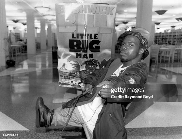 Rapper Bushwick Bill of The Geto Boys poses for photos at the Harold Washington Library in Chicago, Illinois in SEPTEMBER 1992.