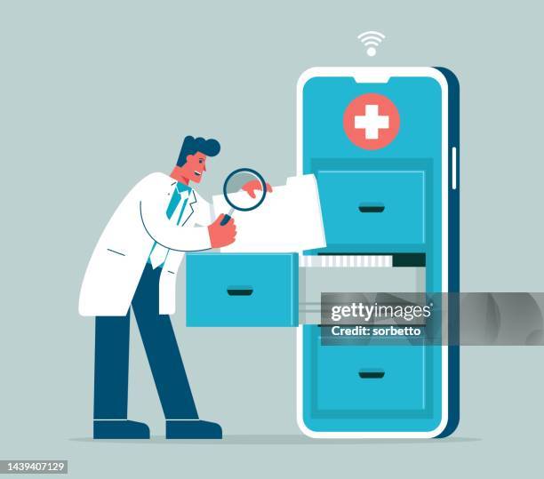 medical record - electronic medical record stock illustrations