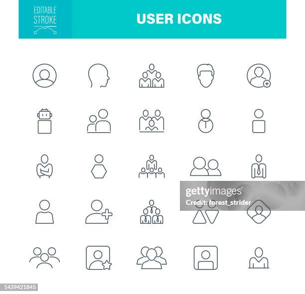 user avatars icons editable stroke - avatar stock illustrations