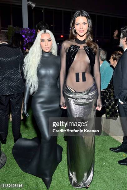 Kim Kardashian and Kendall Jenner attend the 2022 LACMA ART+FILM GALA Presented By Gucci at Los Angeles County Museum of Art on November 05, 2022 in...