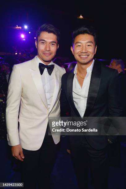 Henry Golding, wearing Gucci, and Simu Liu attend the 2022 LACMA ART+FILM GALA Presented By Gucci at Los Angeles County Museum of Art on November 05,...