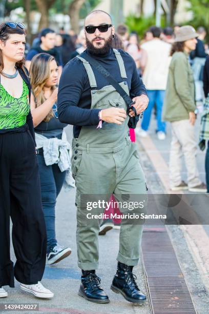 Festival-goer is seen during the Primavera Sound Festival at Distrito Anhembi on November 5, 2022 in Sao Paulo, Brazil.