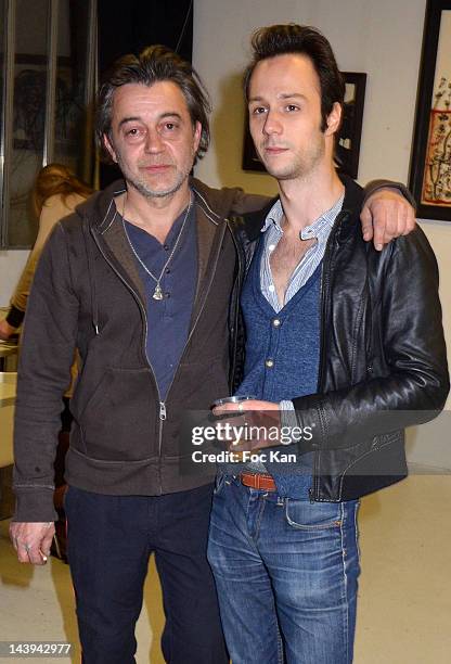Singer Momo Marechal and 'Keith' magazine chief editor Leonard Billot attend the Michel Gondry Exhibition Taking Down Party at La Blanchisserie on...
