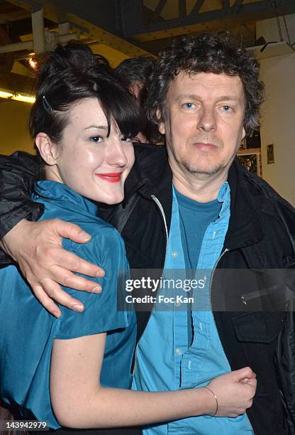 Singer A guest and director Michel Gondry attend the Michel Gondry Exhibition Taking Down Party at La Blanchisserie on May 5, 2012 in Paris, France.