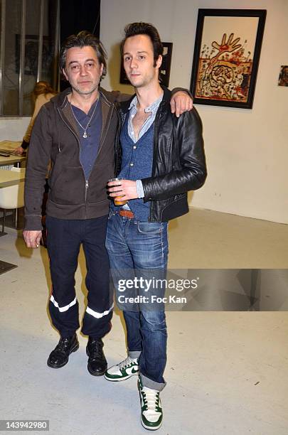 Singer Momo Marechal and 'Keith' magazine chief editor Leonard Billot attend the Michel Gondry Exhibition Taking Down Party at La Blanchisserie on...