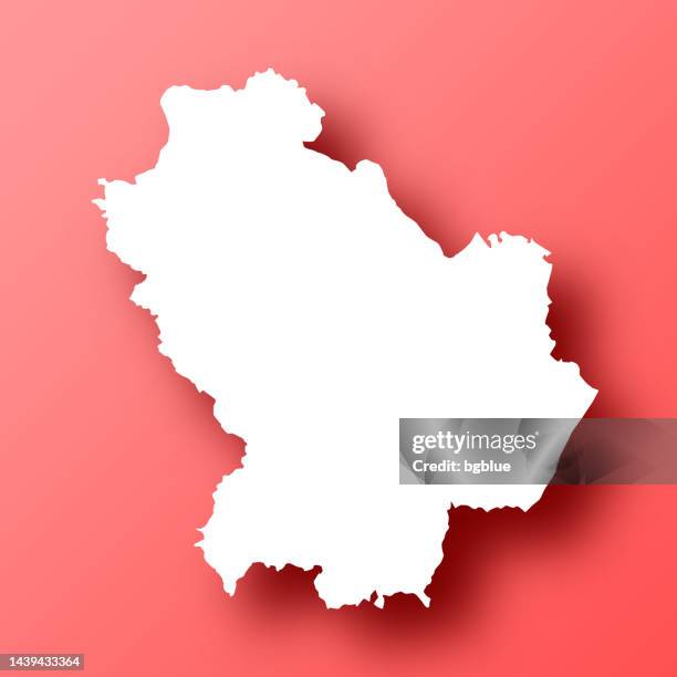 basilicata map on red background with shadow - basilicata region stock illustrations