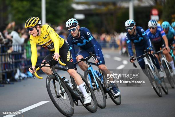 Jonas Vingegaard of Denmark and Team Jumbo-Visma - Yellow Leader Jersey competes during the 8th Tour de France Saitama Criterium 2022 - Criterium...