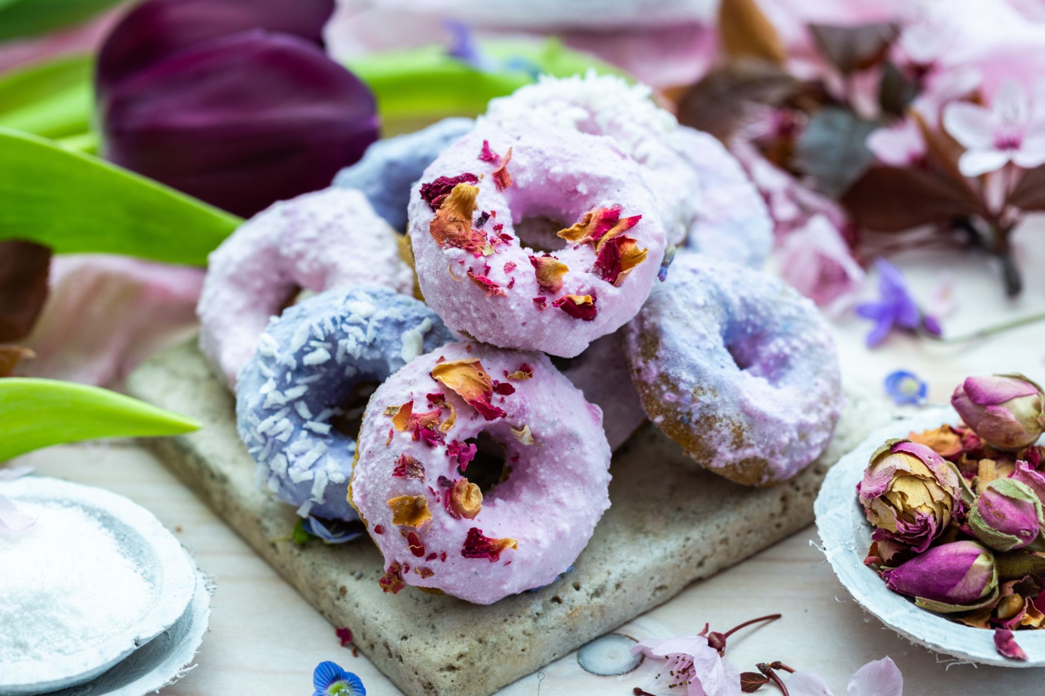floral doughnuts