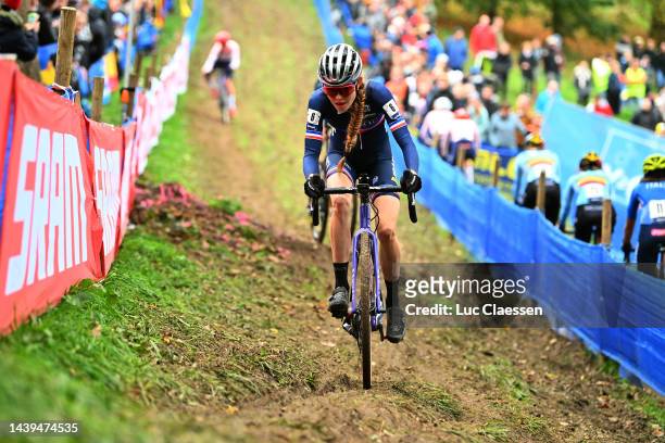 Line Burquier of France competes during the 20th UEC European Cyclo-cross Championships 2022 - Women's U23 / #EuroCross22 / on November 06, 2022 in...