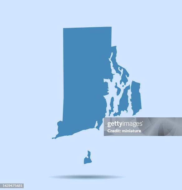 rhode island map - rhode island vector stock illustrations