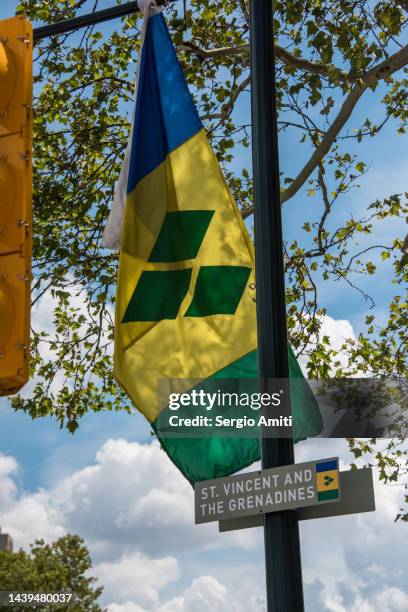 st vincent and the grenadines flag - saint vincent grenadines stock pictures, royalty-free photos & images