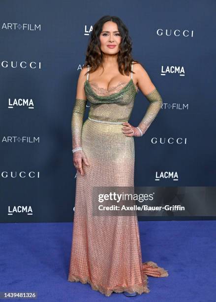 Salma Hayek attends the 11th Annual LACMA Art + Film Gala at Los Angeles County Museum of Art on November 05, 2022 in Los Angeles, California.