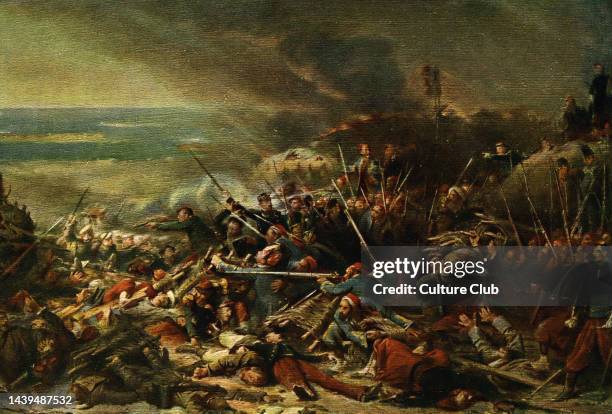 La Prise de Malakoff' - after a painting by Adolphe Yvon. French painter: 1817 The Battle of Malakoff between France & Russia on 7 September 1855....