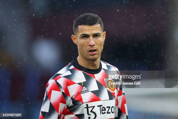 Cristiano Ronaldo of Manchester United warms up prior to the Premier League match between Aston Villa and Manchester United at Villa Park on November...