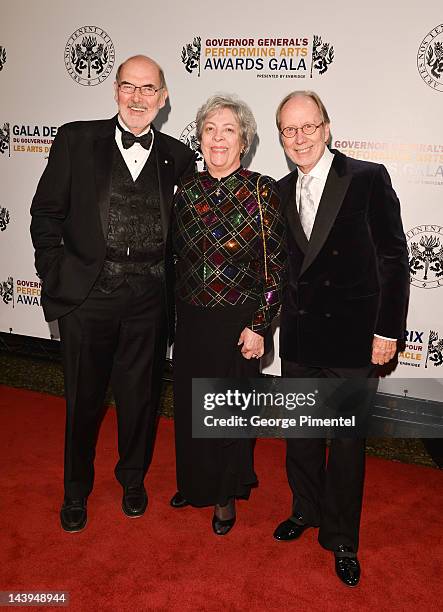 Peter Herrndorf, Gerda Hnatyshyn and guest arrive at the Governor General's Performing Arts Awards 20th Anniversary Gala at National Arts Centre on...
