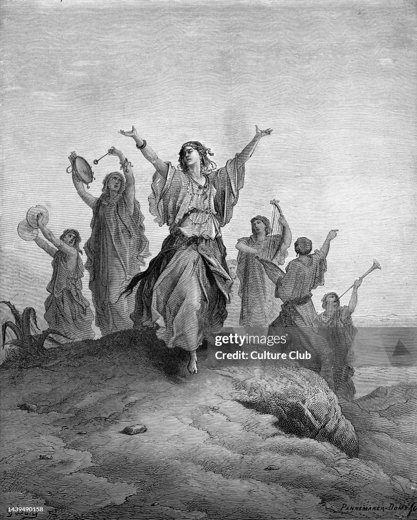 Jephthah 's daughter Iphis dancing towards him - Bible