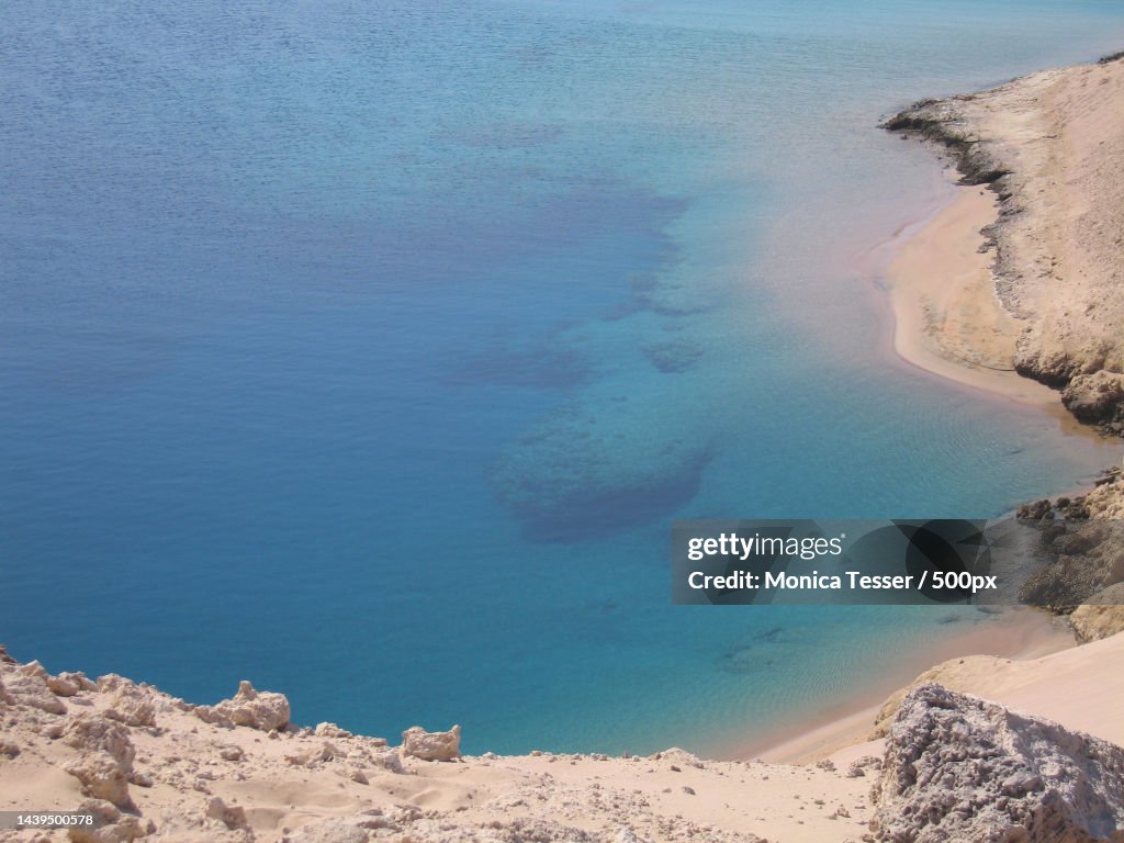 High angle view of beach,Qesm Sharm Ash Sheikh,South Sinai Governorate,Egypt