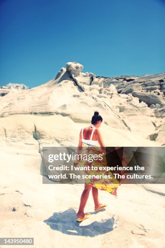 Woman walking on Sand Woman walking on Sand