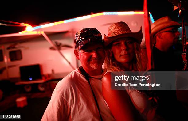 Fans take part in festivities on Talladega Boulevard at Talladega Superspeedway on May 5, 2012 in Talladega, Alabama.