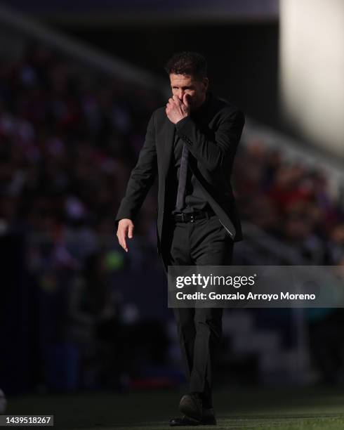 Manager Diego Simeone of Atletico de Madrid reacts during the LaLiga Santander match between Atletico de Madrid and RCD Espanyol at Civitas...