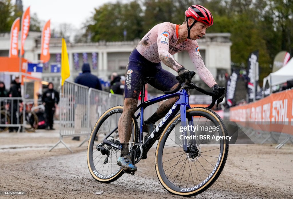 Lars van der Haar of the Netherlands during the 2022 UEC Cyclo Cross