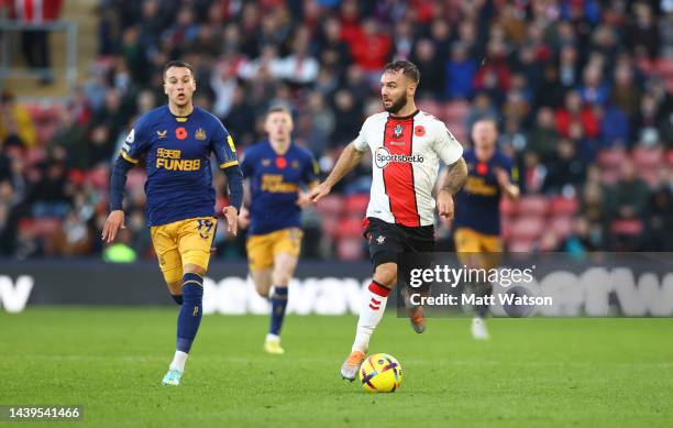 Adam Armstrong of Southampton during the Premier League match between Southampton FC and Newcastle United at St. Mary's Stadium on November 06, 2022...