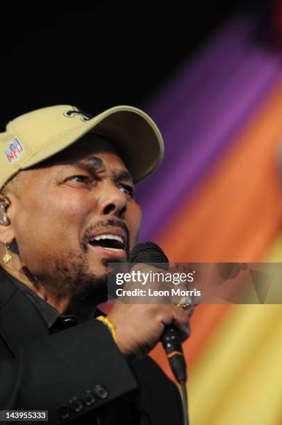 Aaaron Neville performs on the gospel stage during New Orleans Jazz & Heritage Festival on May 5, 2012 in New Orleans, United States.