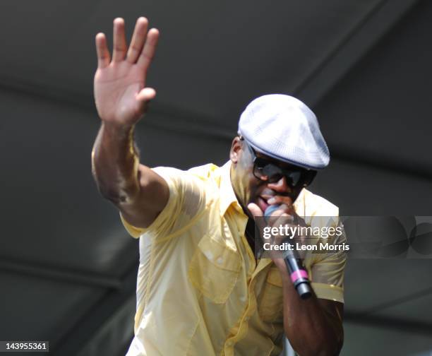 Big Sam performs on stage during New Orleans Jazz & Heritage Festival on May 5, 2012 in New Orleans, United States.