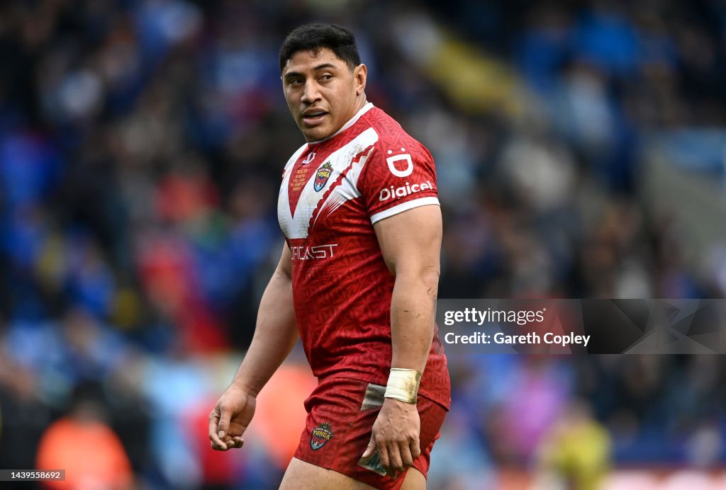 Jason Rugby Jason Taumalolo of Tonga during Rugby League World Cup Quarter Final ...