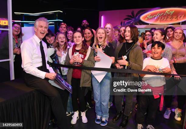 Matthew Modine poses with fans after surprising them at Stranger Things: The Experience, on Stranger Things Day, on November 06, 2022 in Brent Cross,...