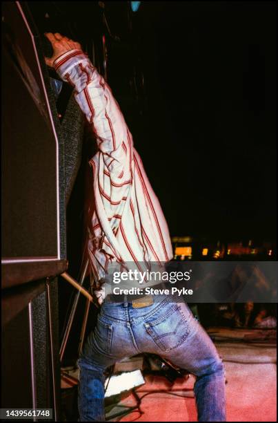 Kurt Cobain singer/guitarist in rock band Nirvana on stage in Belfast 1992.