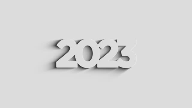 2023 year futuristic neon symbol 3d with shadow