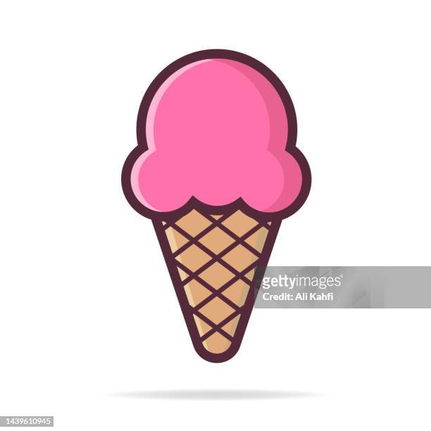 stockillustraties, clipart, cartoons en iconen met ice cream cone design dessert icon - ice cream