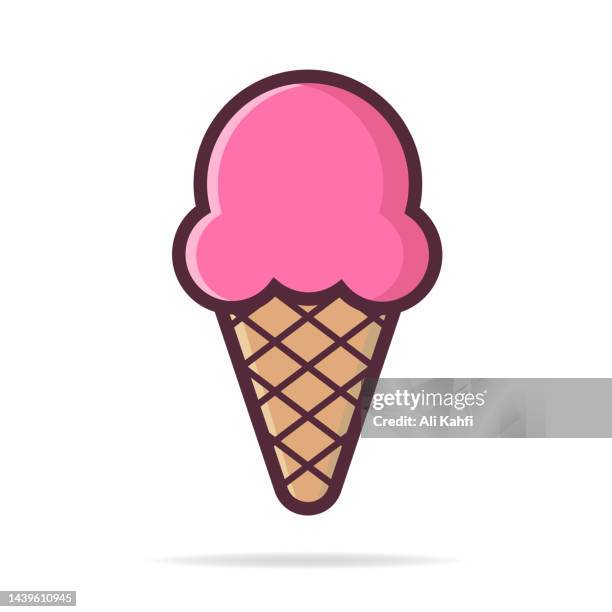 ilustrações de stock, clip art, desenhos animados e ícones de ice cream cone design dessert icon - gelado