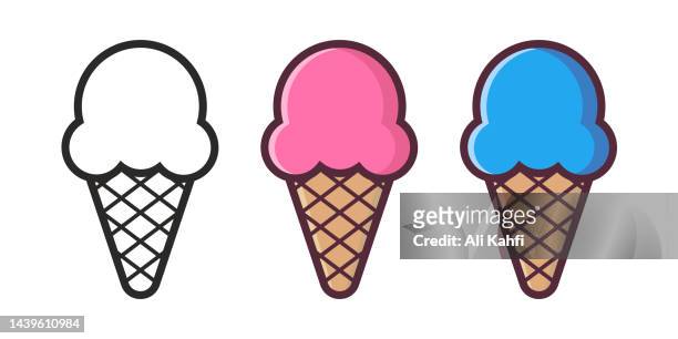ice cream cone design dessert icon - ice cream cone stock illustrations