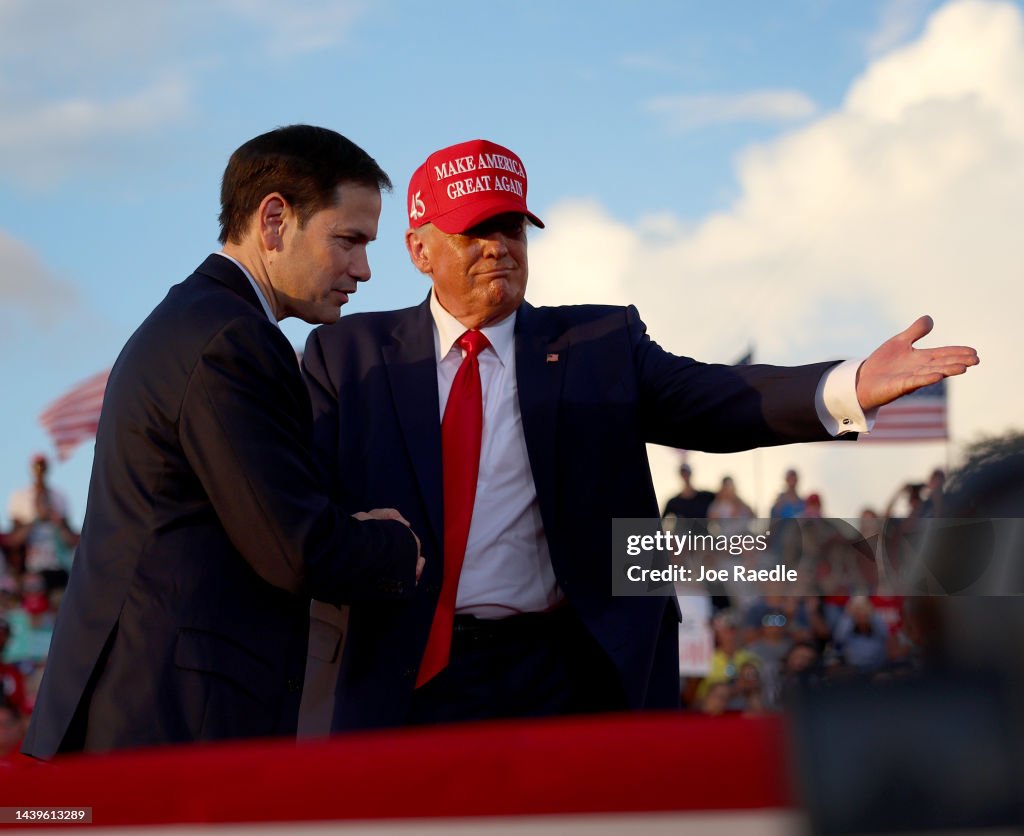 Former President Donald Trump Rallies For Marco Rubio In Florida