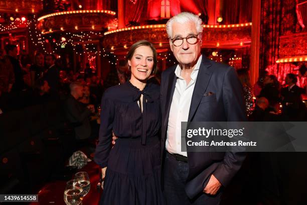 Sky Du Mont and partner Julia Schütze attend the "Moulin Rouge" Musical Premiere at Musical Dome Cologne on November 06, 2022 in Cologne, Germany.