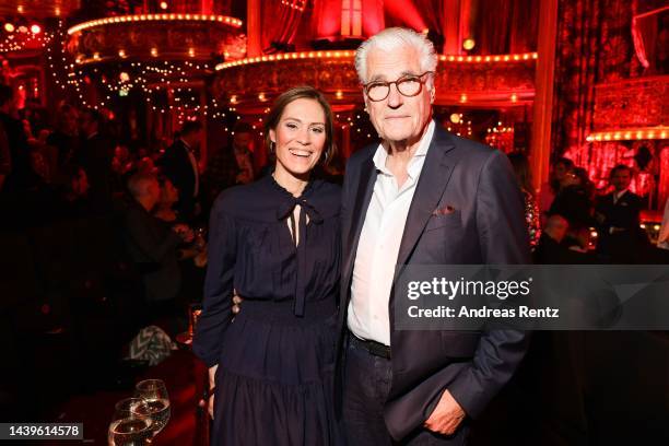 Sky Du Mont and partner Julia Schütze attend the "Moulin Rouge" Musical Premiere at Musical Dome Cologne on November 06, 2022 in Cologne, Germany.