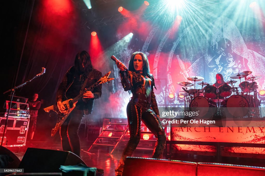 Behemoth Condert Sharlee D'Angelo, Alissa White-Gluz and Daniel Erlandsson from Arch ...