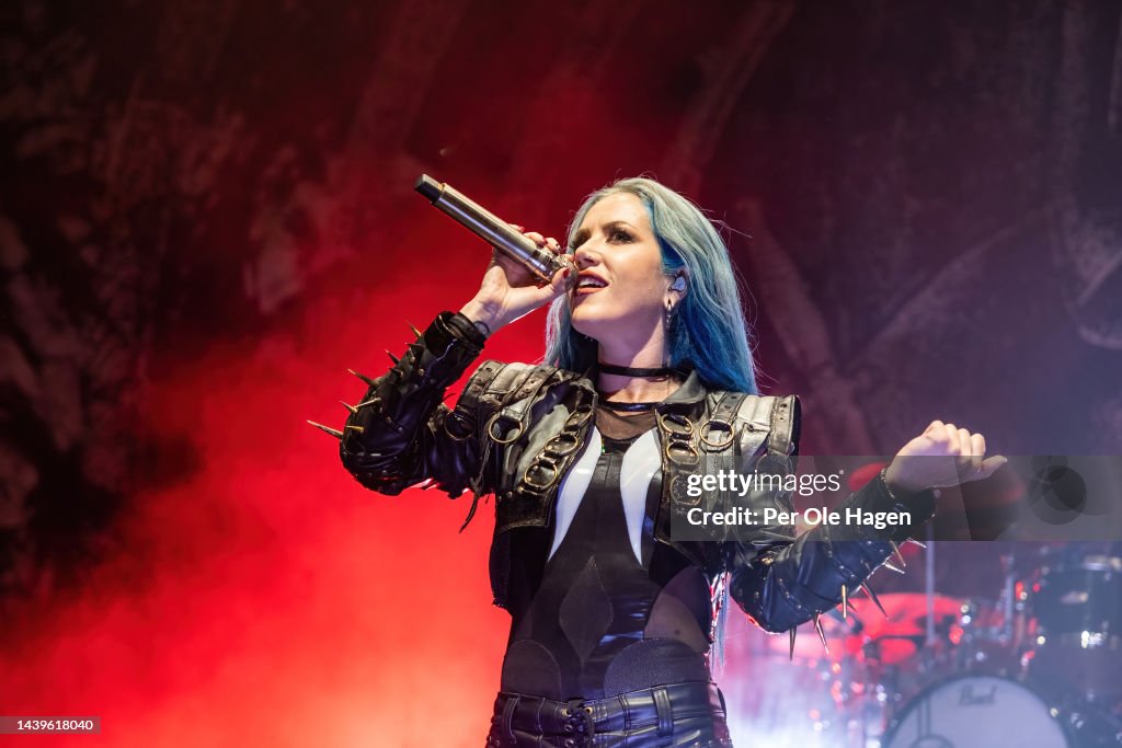 Behemoth Condert Alissa White-Gluz from Arch Enemy performs on stage at Sentrum Scene ...