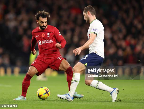 Mo Salah of Liverpool during the Premier League match between Tottenham Hotspur and Liverpool FC at Tottenham Hotspur Stadium on November 06, 2022 in...