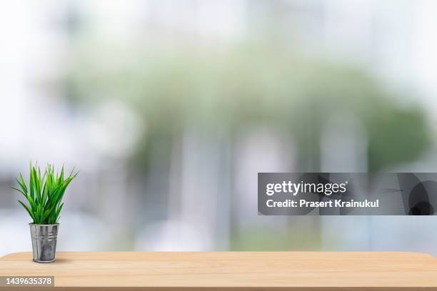 empty wooden table top, counter, desk background - table placard stock pictures, royalty-free photos & images