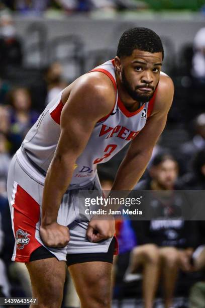 Cassius Stanley of the Rio Grande Valley Vipers reacts during the first half against the Mexico City Captains of the NBA G-League 2022-2023 at Mexico...