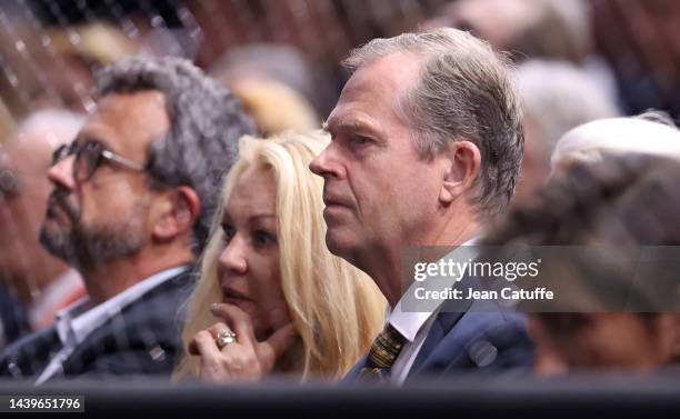 Stefan Edberg, Annette Olsen attend the final between Novak Djokovic and Holger Rune on day 7 of the Rolex Paris Masters 2022, an ATP 1000 tennis...