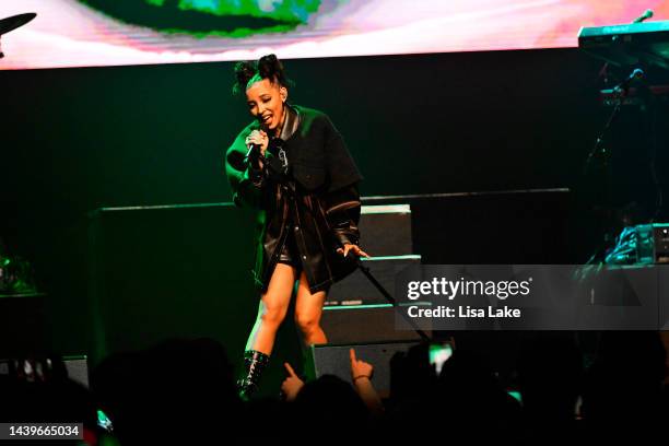 Singer Tinashe performs during the “Our Future is Now” tour at Franklin Music Hall on November 06, 2022 in Philadelphia, Pennsylvania.