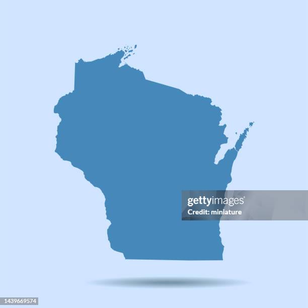 wisconsin map - wisconsin stock illustrations