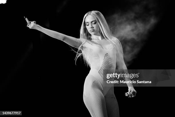 Bad Gyal performs live on stage during Primavera Sound Festival at Distrito Anhembi on November 6, 2022 in Sao Paulo, Brazil.