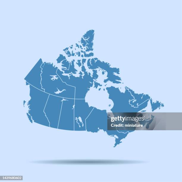 ilustraciones, imágenes clip art, dibujos animados e iconos de stock de mapa de canadá - canada