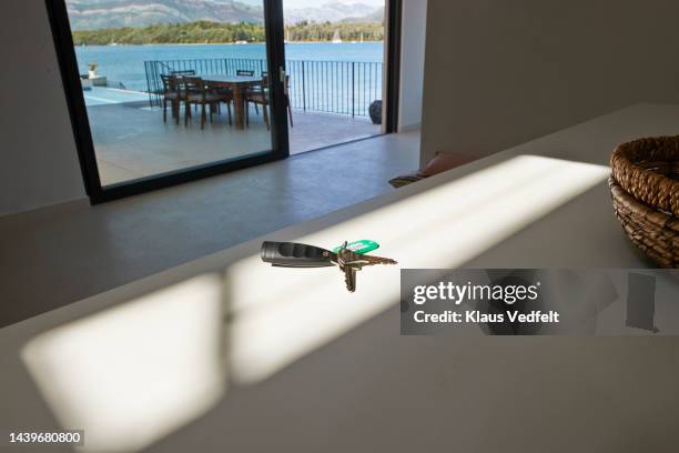 house key kept on table - kitchen island stock pictures, royalty-free photos & images